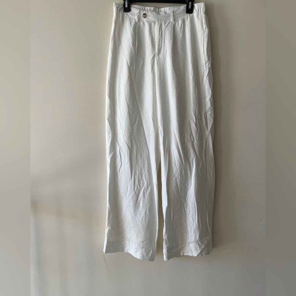 Women’s Classic White Seashell Wide Leg Palazzo Pants